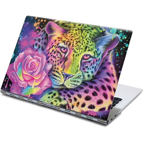 Neon Rainbow Cheetah with Rose by Sheena Pike Yoga 910 2-in-1 14in Touch-Screen Skin